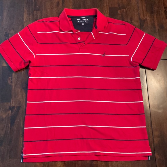 Nautica Shirts Mens Nautica Red True Deck Polo Shirt Size M Navy